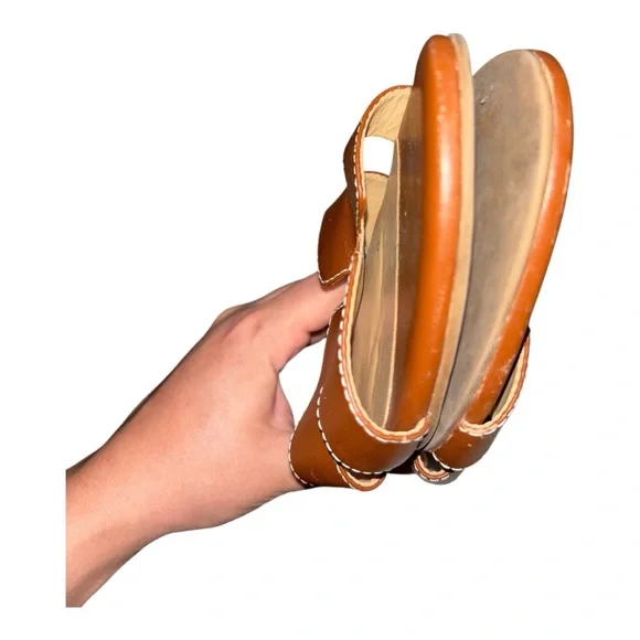 French Sole Brown Sandals - Picture 2 of 5